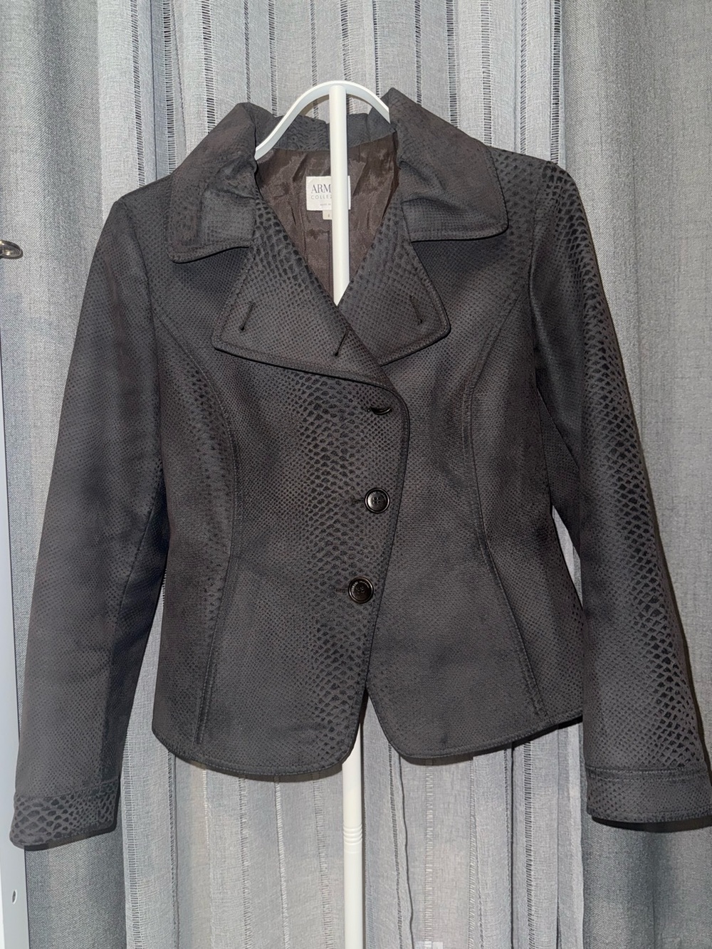 Vintage 2007 Armani Collezioni Embossed Python Asymmetrical Blazer Jacket 44/8